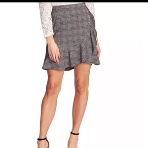 CeCe ruffled plaid skirt